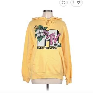 MTV Yellow Pullover Hoodie Size L